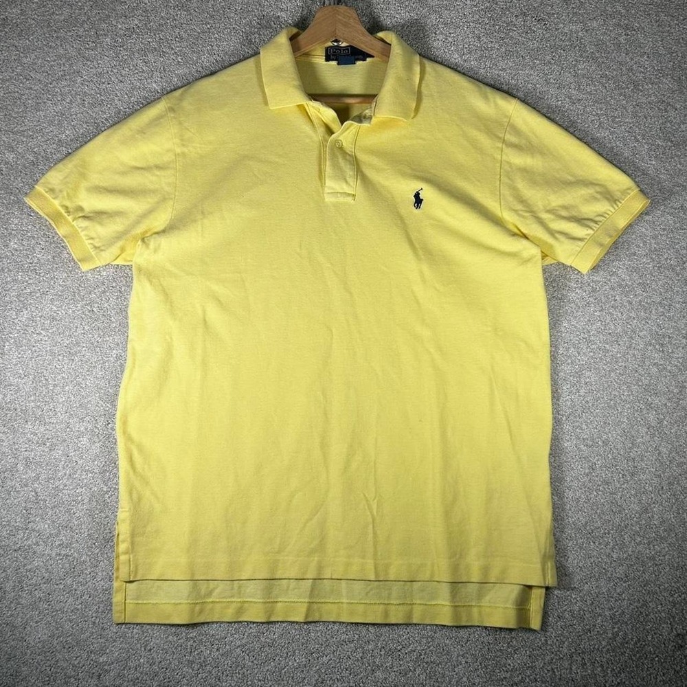 Men's vintage Polo Ralph Lauren yellow cotton polo shirt Size L